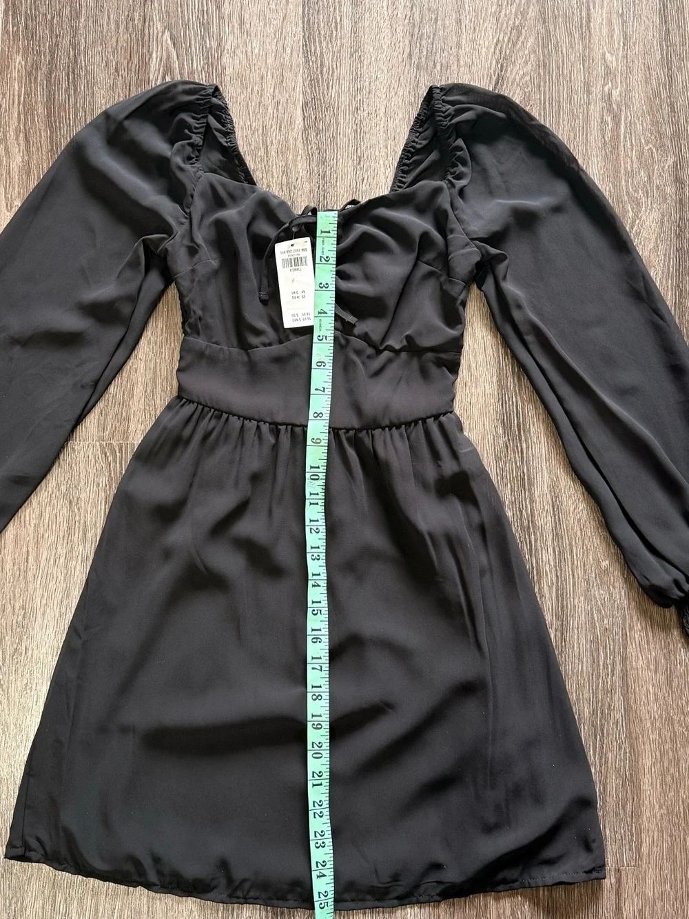Hollister Black Long-Sleeve Square Neck Babydoll Dress size XS - Picture 9 of 12